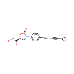 O=C(NO)[C@@H]1CN(c2ccc(C#CC#CC3CC3)cc2)C(=O)O1 ZINC000653825411