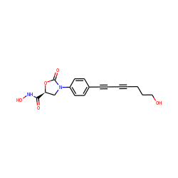 O=C(NO)[C@@H]1CN(c2ccc(C#CC#CCCCO)cc2)C(=O)O1 ZINC000653827652