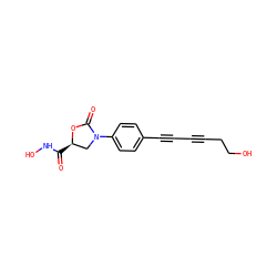 O=C(NO)[C@@H]1CN(c2ccc(C#CC#CCCO)cc2)C(=O)O1 ZINC000653825430