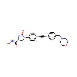 O=C(NO)[C@@H]1CN(c2ccc(C#Cc3ccc(CN4CCOCC4)cc3)cc2)C(=O)N1 ZINC000653825426