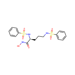 O=C(NO)[C@H](CCCNS(=O)(=O)c1ccccc1)NS(=O)(=O)c1ccccc1 ZINC000040429524