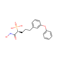 O=C(NO)[C@H](CCCc1cccc(Oc2ccccc2)c1)P(=O)(O)O ZINC000040974307