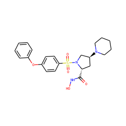 O=C(NO)[C@H]1C[C@H](N2CCCCC2)CN1S(=O)(=O)c1ccc(Oc2ccccc2)cc1 ZINC000013835744