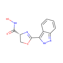 O=C(NO)[C@H]1COC(c2[nH]nc3ccccc23)=N1 ZINC000013474937