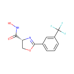 O=C(NO)[C@H]1COC(c2cccc(C(F)(F)F)c2)=N1 ZINC000013474916