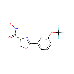 O=C(NO)[C@H]1COC(c2cccc(OC(F)(F)F)c2)=N1 ZINC000013474882