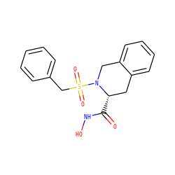 O=C(NO)[C@H]1Cc2ccccc2CN1S(=O)(=O)Cc1ccccc1 ZINC000013797713