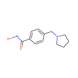 O=C(NO)c1ccc(CN2CCCC2)cc1 ZINC000146242636