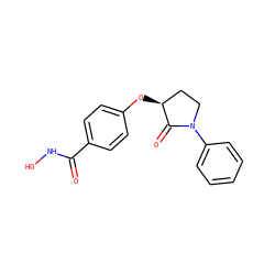 O=C(NO)c1ccc(O[C@H]2CCN(c3ccccc3)C2=O)cc1 ZINC000299866547