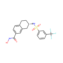 O=C(NO)c1ccc2c(c1)C[C@@H](NS(=O)(=O)c1cccc(C(F)(F)F)c1)CC2 ZINC000113843102