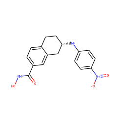 O=C(NO)c1ccc2c(c1)C[C@@H](Nc1ccc([N+](=O)[O-])cc1)CC2 ZINC000113846296