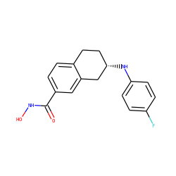 O=C(NO)c1ccc2c(c1)C[C@@H](Nc1ccc(F)cc1)CC2 ZINC000113847809