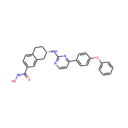 O=C(NO)c1ccc2c(c1)C[C@@H](Nc1nccc(-c3ccc(Oc4ccccc4)cc3)n1)CC2 ZINC000113843421