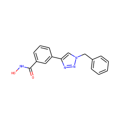 O=C(NO)c1cccc(-c2cn(Cc3ccccc3)nn2)c1 ZINC000095572332