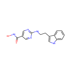 O=C(NO)c1cnc(NCCc2c[nH]c3ccccc23)nc1 ZINC000166721728