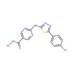 O=C(NO)c1cnc(Nc2nnc(-c3ccc(O)cc3)s2)nc1 ZINC000072123273