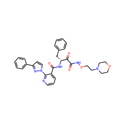 O=C(NOCCN1CCOCC1)C(=O)[C@@H](Cc1ccccc1)NC(=O)c1cccnc1-n1ccc(-c2ccccc2)n1 ZINC000117719287