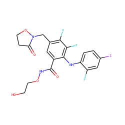O=C(NOCCO)c1cc(CN2OCCC2=O)c(F)c(F)c1Nc1ccc(I)cc1F ZINC000043103789