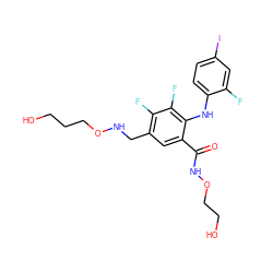 O=C(NOCCO)c1cc(CNOCCCO)c(F)c(F)c1Nc1ccc(I)cc1F ZINC000043103792