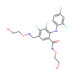 O=C(NOCCO)c1cc(CNOCCO)c(F)c(F)c1Nc1ccc(I)cc1F ZINC000066075307