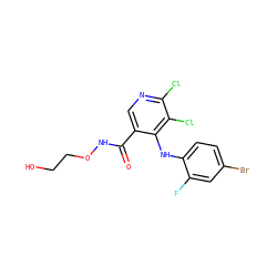 O=C(NOCCO)c1cnc(Cl)c(Cl)c1Nc1ccc(Br)cc1F ZINC000028567134