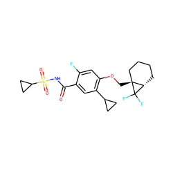 O=C(NS(=O)(=O)C1CC1)c1cc(C2CC2)c(OC[C@@]23CCCC[C@@H]2C3(F)F)cc1F ZINC000216264078