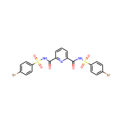 O=C(NS(=O)(=O)c1ccc(Br)cc1)c1cccc(C(=O)NS(=O)(=O)c2ccc(Br)cc2)n1 ZINC000073165412