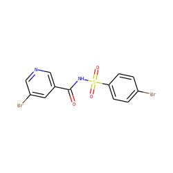 O=C(NS(=O)(=O)c1ccc(Br)cc1)c1cncc(Br)c1 ZINC000048499594