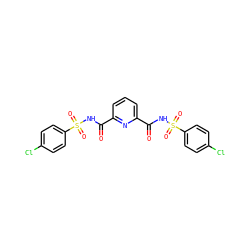 O=C(NS(=O)(=O)c1ccc(Cl)cc1)c1cccc(C(=O)NS(=O)(=O)c2ccc(Cl)cc2)n1 ZINC000073165409