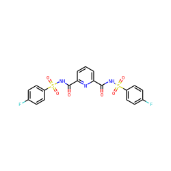 O=C(NS(=O)(=O)c1ccc(F)cc1)c1cccc(C(=O)NS(=O)(=O)c2ccc(F)cc2)n1 ZINC000073164114