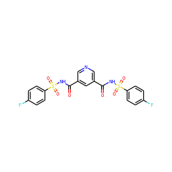 O=C(NS(=O)(=O)c1ccc(F)cc1)c1cncc(C(=O)NS(=O)(=O)c2ccc(F)cc2)c1 ZINC000073167600