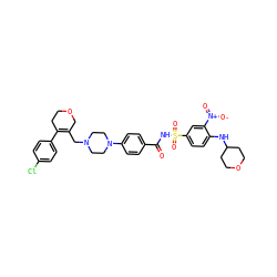 O=C(NS(=O)(=O)c1ccc(NC2CCOCC2)c([N+](=O)[O-])c1)c1ccc(N2CCN(CC3=C(c4ccc(Cl)cc4)CCOC3)CC2)cc1 ZINC000098208053
