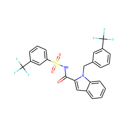 O=C(NS(=O)(=O)c1cccc(C(F)(F)F)c1)c1cc2ccccc2n1Cc1cccc(C(F)(F)F)c1 ZINC000034717720