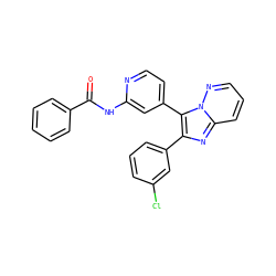 O=C(Nc1cc(-c2c(-c3cccc(Cl)c3)nc3cccnn23)ccn1)c1ccccc1 ZINC000147086856