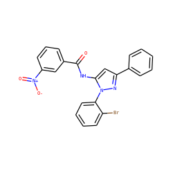 O=C(Nc1cc(-c2ccccc2)nn1-c1ccccc1Br)c1cccc([N+](=O)[O-])c1 ZINC000013704423