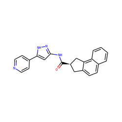 O=C(Nc1cc(-c2ccncc2)[nH]n1)[C@@H]1Cc2ccc3ccccc3c2C1 ZINC000013493274