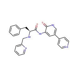 O=C(Nc1cc(-c2ccncc2)c[nH]c1=O)[C@H](Cc1ccccc1)NCc1ccccn1 ZINC000095556078