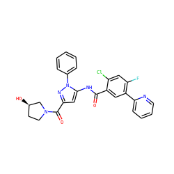 O=C(Nc1cc(C(=O)N2CC[C@@H](O)C2)nn1-c1ccccc1)c1cc(-c2ccccn2)c(F)cc1Cl ZINC001772620513