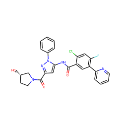 O=C(Nc1cc(C(=O)N2CC[C@H](O)C2)nn1-c1ccccc1)c1cc(-c2ccccn2)c(F)cc1Cl ZINC001772643637
