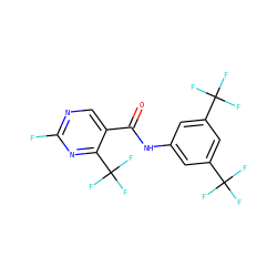 O=C(Nc1cc(C(F)(F)F)cc(C(F)(F)F)c1)c1cnc(F)nc1C(F)(F)F ZINC000036178864