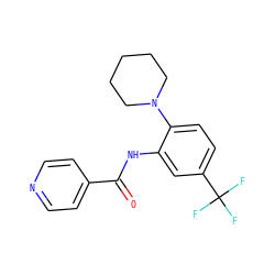O=C(Nc1cc(C(F)(F)F)ccc1N1CCCCC1)c1ccncc1 ZINC000000150552