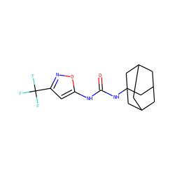 O=C(Nc1cc(C(F)(F)F)no1)NC12CC3CC(CC(C3)C1)C2 ZINC000096271178