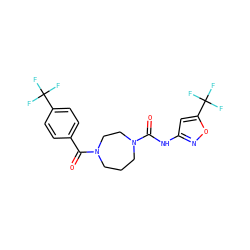 O=C(Nc1cc(C(F)(F)F)on1)N1CCCN(C(=O)c2ccc(C(F)(F)F)cc2)CC1 ZINC000299860355