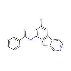 O=C(Nc1cc(Cl)cc2c1[nH]c1cnccc12)c1ccccn1 ZINC000013535891