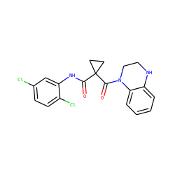 O=C(Nc1cc(Cl)ccc1Cl)C1(C(=O)N2CCNc3ccccc32)CC1 ZINC000299831414