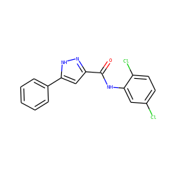 O=C(Nc1cc(Cl)ccc1Cl)c1cc(-c2ccccc2)[nH]n1 ZINC000014878288