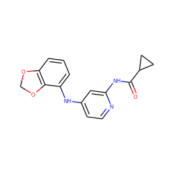 O=C(Nc1cc(Nc2cccc3c2OCO3)ccn1)C1CC1 ZINC000653887792