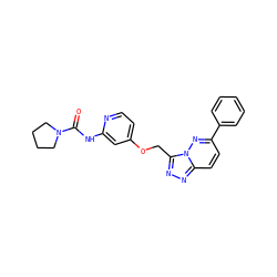 O=C(Nc1cc(OCc2nnc3ccc(-c4ccccc4)nn23)ccn1)N1CCCC1 ZINC000139911527