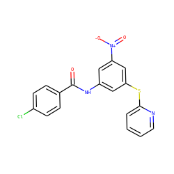 O=C(Nc1cc(Sc2ccccn2)cc([N+](=O)[O-])c1)c1ccc(Cl)cc1 ZINC000000667854