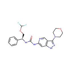 O=C(Nc1cc2[nH]nc(N3CCOCC3)c2cn1)N[C@H](COC(F)F)c1ccccc1 ZINC001772635619